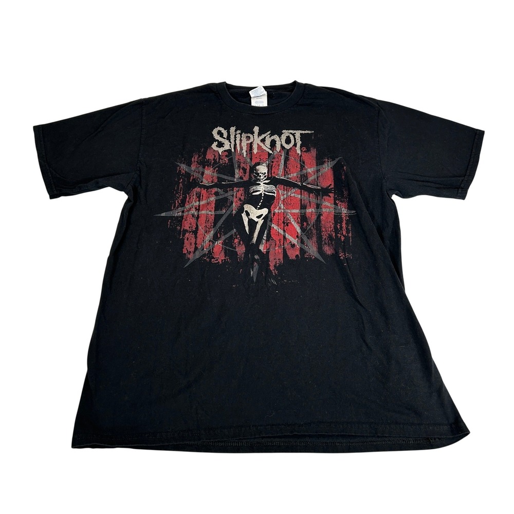 Slipknot Skeleton Graphic Band T-Shirt Black Port & Company Large Mens